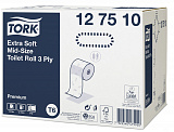 Туалетная бумага в миди-рулонах Tork Premium 127510, Т6, 3-слойная, белая	
