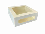 Коробка для пирожных, десертов Eco Cake с окном 180*180*100 White